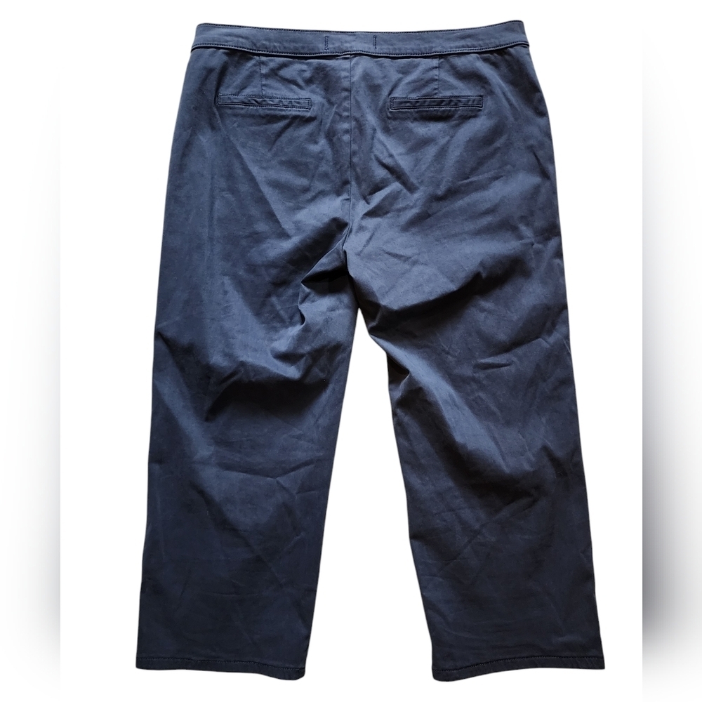 Lila Ryan blue minimalist straight leg mid-rise navy blue pants Size 14 - Picture 2 of 4
